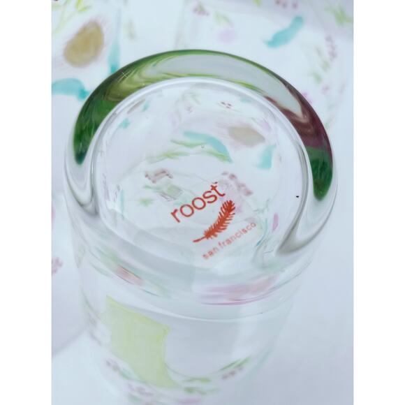 Roost San Francisco Etched Bird On Nest Set Of 4 Tumblers B - Picture 4 of 6